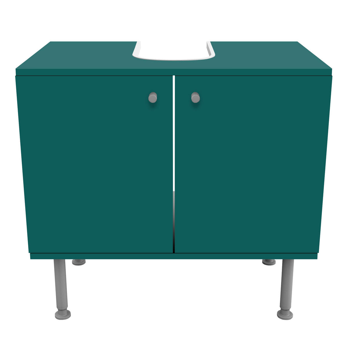 WASCHBECKENUNTERSCHRANK Piniengrün 60/55/35 cm - Grün, Holzwerkstoff (60/55/35cm) - Bilderwelten