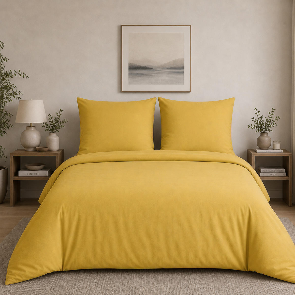 BETTWÄSCHE 3-teilig 200/200 cm UNI GELB - Gelb, Textil (200/200cm) - ROLFNERS