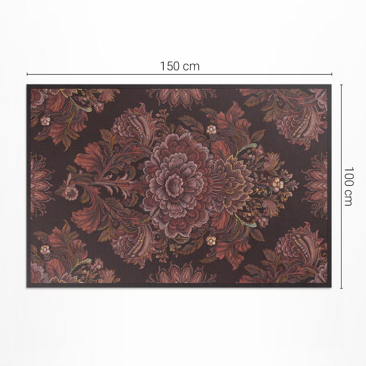 TEPPICH 100x150 cm Florale Komposition Vintage - Mokka, Kunststoff (100/150cm) - Wallfluent