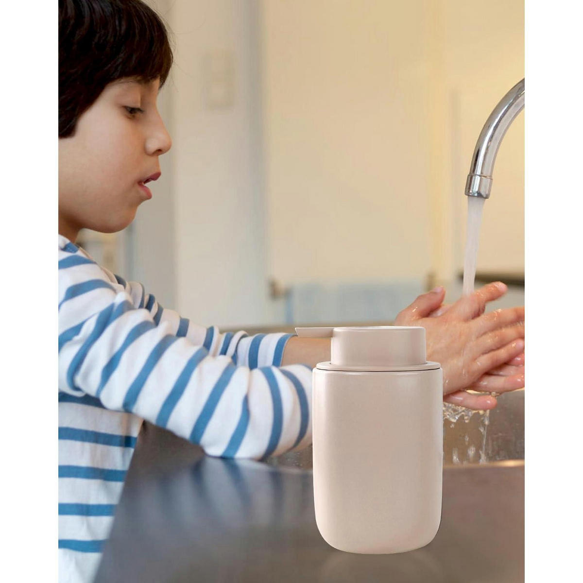 SEIFENSPENDER Keramik Khaki 350ml - Beige, Keramik (8/14/8cm)