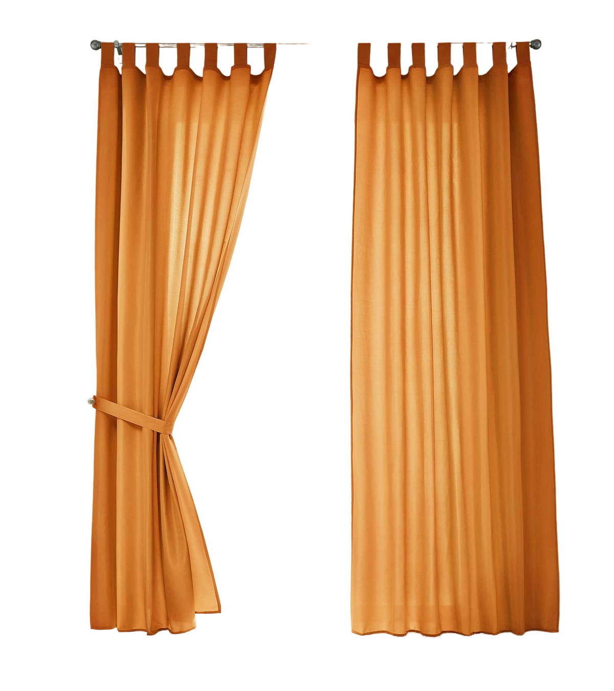 VORHANG 2ER SET POTSDAM HxB 245x140 cm Orange - Orange, Textil (140/245cm) - Gardinenbox
