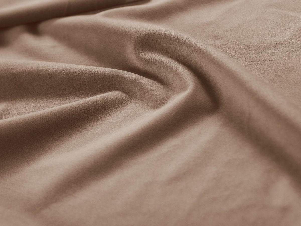 PANORAMASOFA Mamaia aus Samt beige 9 Sitzplätze - Beige, Textil (256/75/337cm) - Micadoni