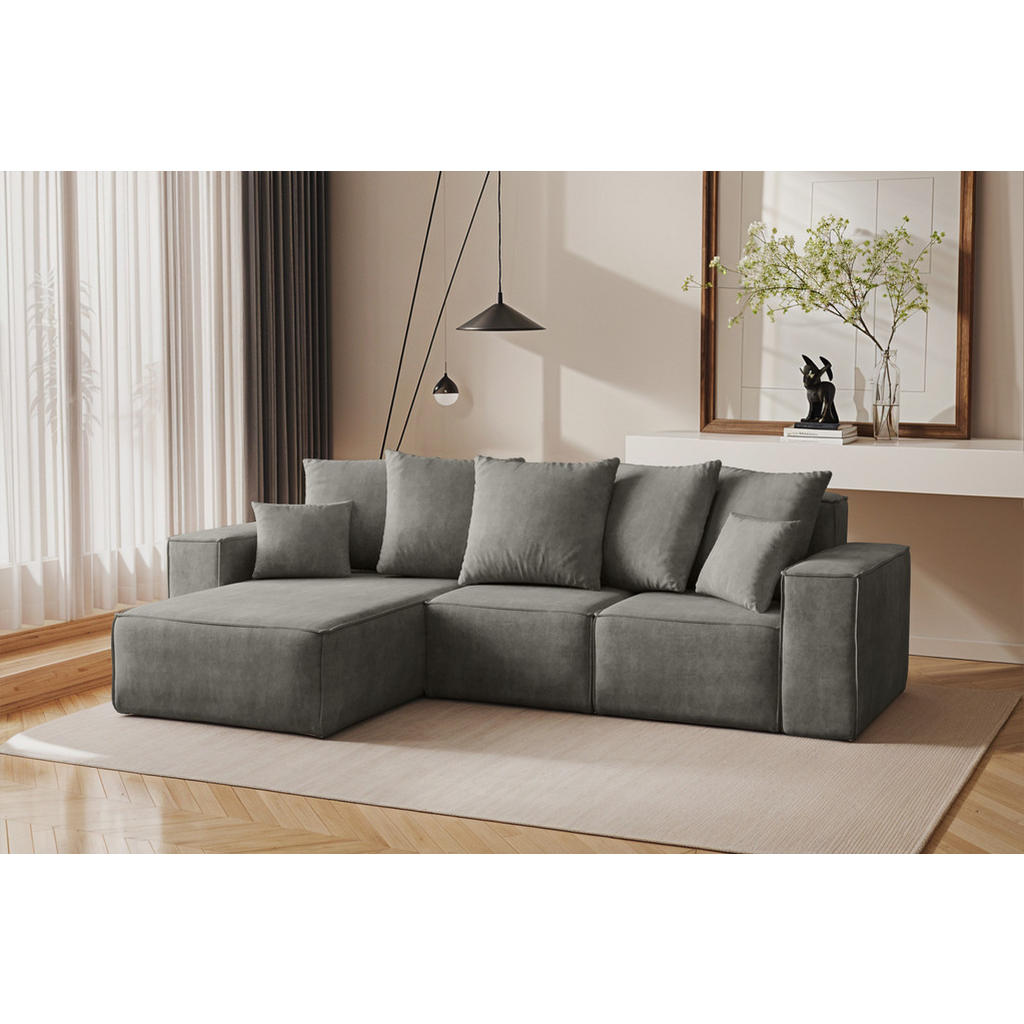 Thumbnail - Kaiser Möbel Ecksofa, Grau, Textil, einzeln stellbar,L-Form, 262x168 cm, Wohnzimmer, Sofas & Couches, Wohnlandschaften, ...