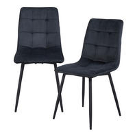 ESSZIMMERSTUHL-SET 2 TLG. Lexnitz - Schwarz, Textil/Metall (44/89/45cm) - [en.casa]