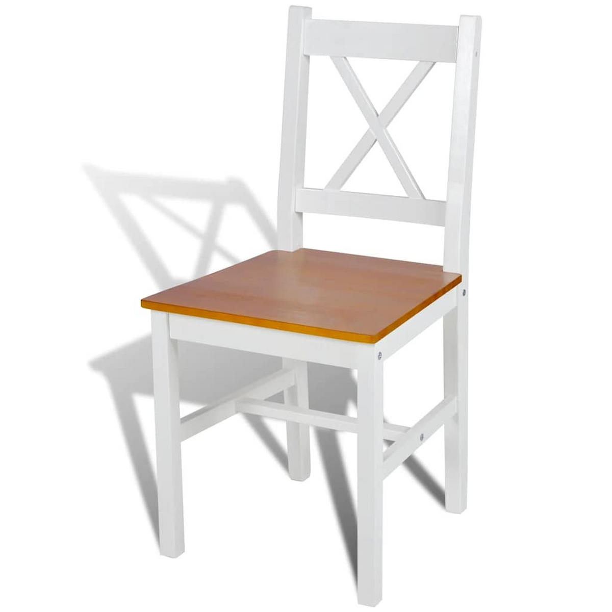 ESSZIMMERSTÜHLE 4Er Set Weiss Kiefernholz - Weiß, Holz (45.5/85.5/41.4cm) - vidaXL