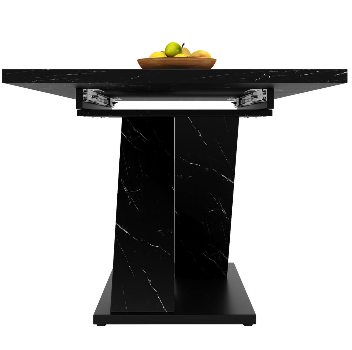 ESSTISCH 119,5-159/75/80 cm Schwarz aus MDF mit Ausziehfunktion - Schwarz, Holzwerkstoff (119/80/75cm) - OKMYHOME