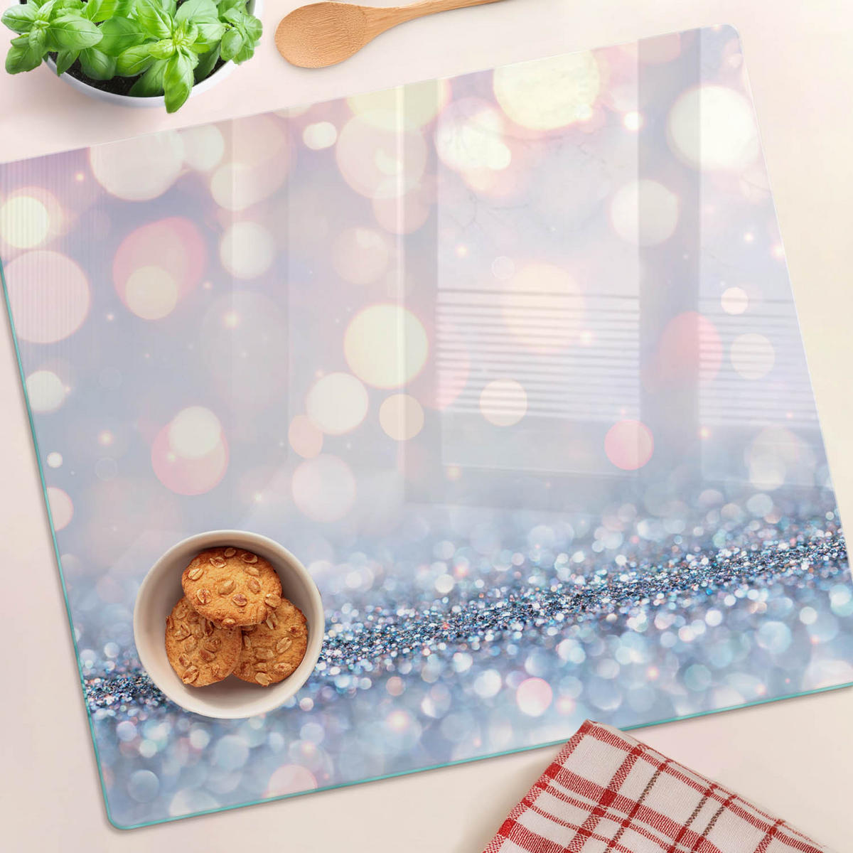 GLASPLATTE 60x52 cm Glänzendes Motiv - Beige, Glas (60/0.4/52cm) - TULUP