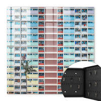 SCHLÜSSELBOX Schwarz 30x30 cm- Türöffnung nach rechts - Farbenfrohe Architektur - Rot, Metall (30/30/5cm) - TULUP