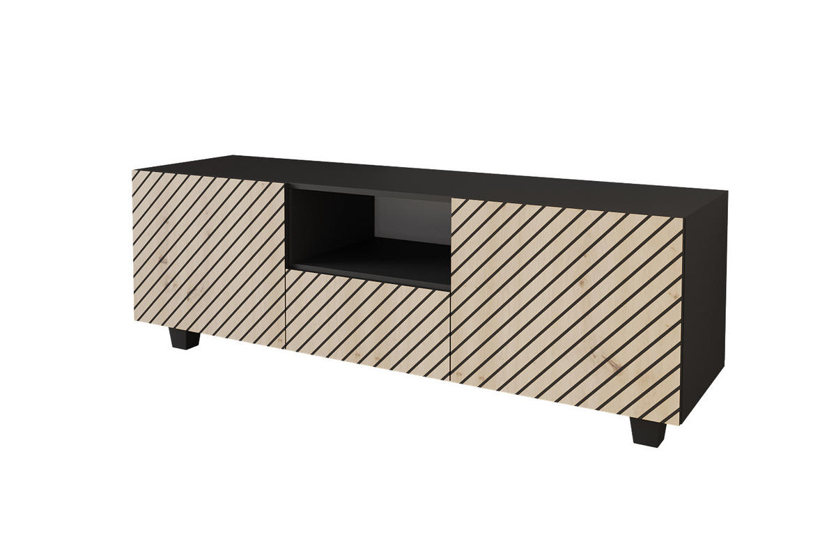 LOWBOARD SENI-S 140x50x41 cm - Schwarz / Artisan - Schwarz, Holzwerkstoff (140/50/41cm) - ALTDECOR