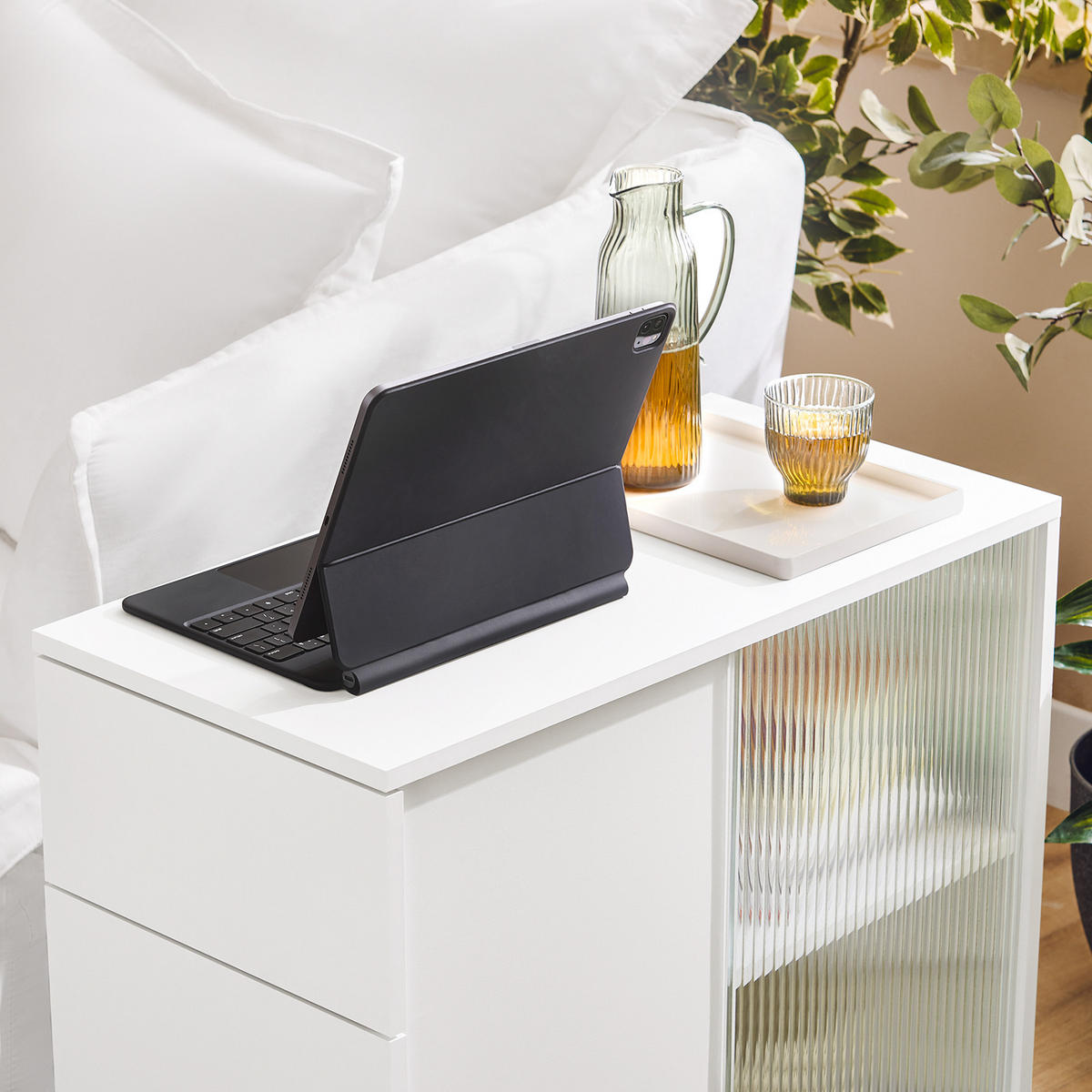 AKTENSCHRANK Weiß - Weiß, Glas/Holzwerkstoff (35/61/70cm) - SoBuy