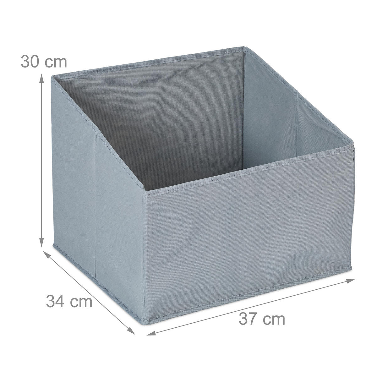 2XAUFBEWAHRUNGSBOX - Grau, Textil (37/30/34cm) - Relaxdays