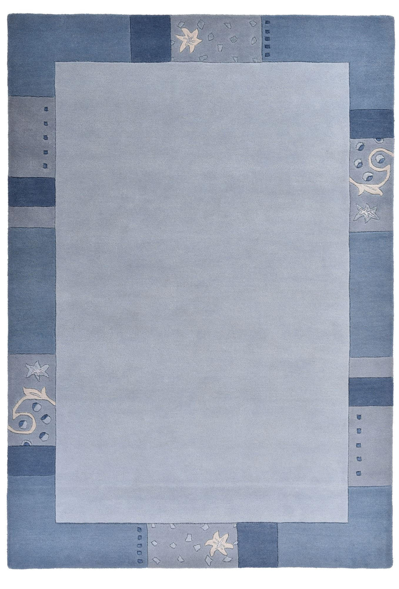 HANDTUFTTEPPICH Royal Ganges 240x300 cm - Hellblau, Textil (240/300cm) - THEKO