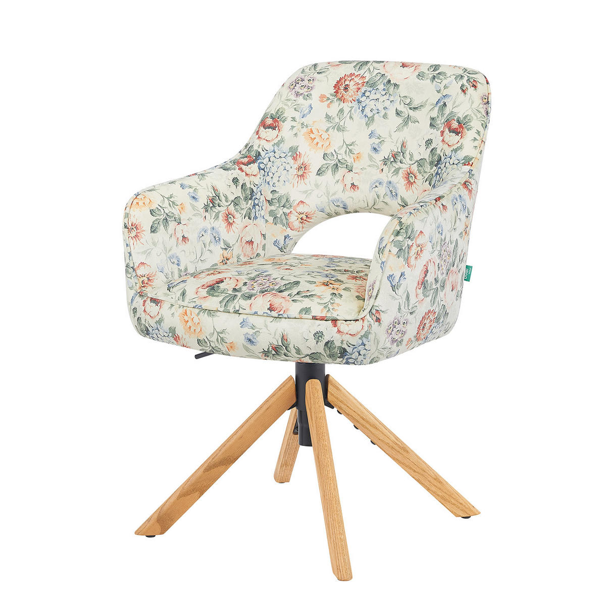 BÜROSTUHL Mika-Amia 2er-Set - Honigeiche/Multicolor, Eichenholz/Holz (60/88/65cm) - DUBI Möbel