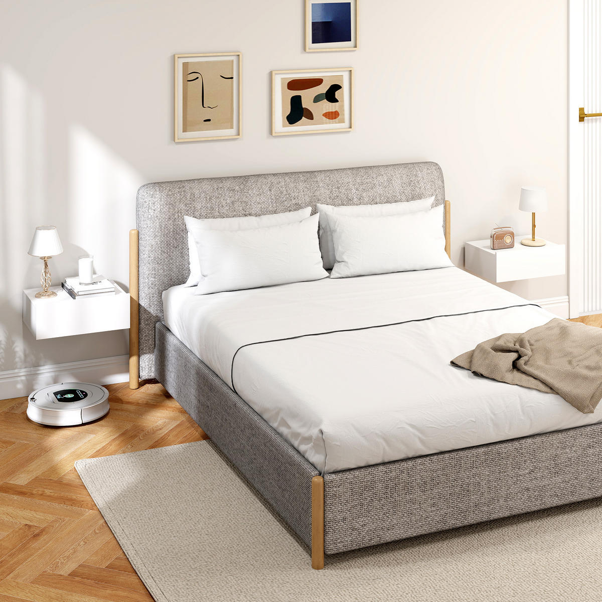 NACHTSCHRANK DE-12955 Wandmontage mit Schublade Weiß - Weiß, Holzwerkstoff (30/15/40cm) - ComfortXL
