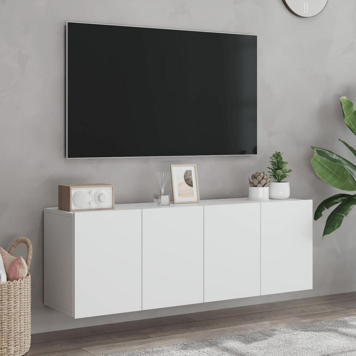 TV-WANDSCHRÄNKE 2er Set Weiss 60/30/41 Cm - Weiß, Holzwerkstoff (41/60/30cm) - vidaXL