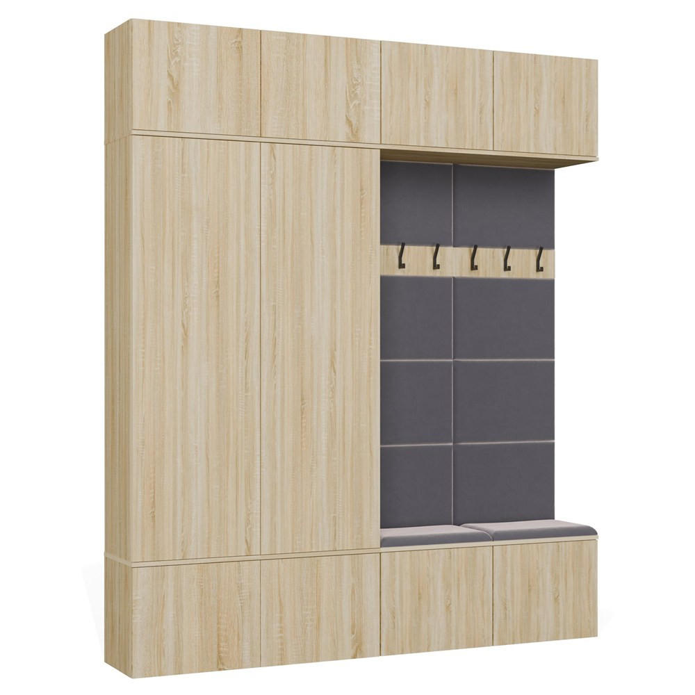 DULAP PENTRU HOL modern, set de dulapuri – șifonier pentru haine și dulap pentru pantofi, stejar Sonoma 200/238/35 - stejar Sonoma, compozit lemnos (200/238/35cm) - RAUMHIRSCH FURNITURE