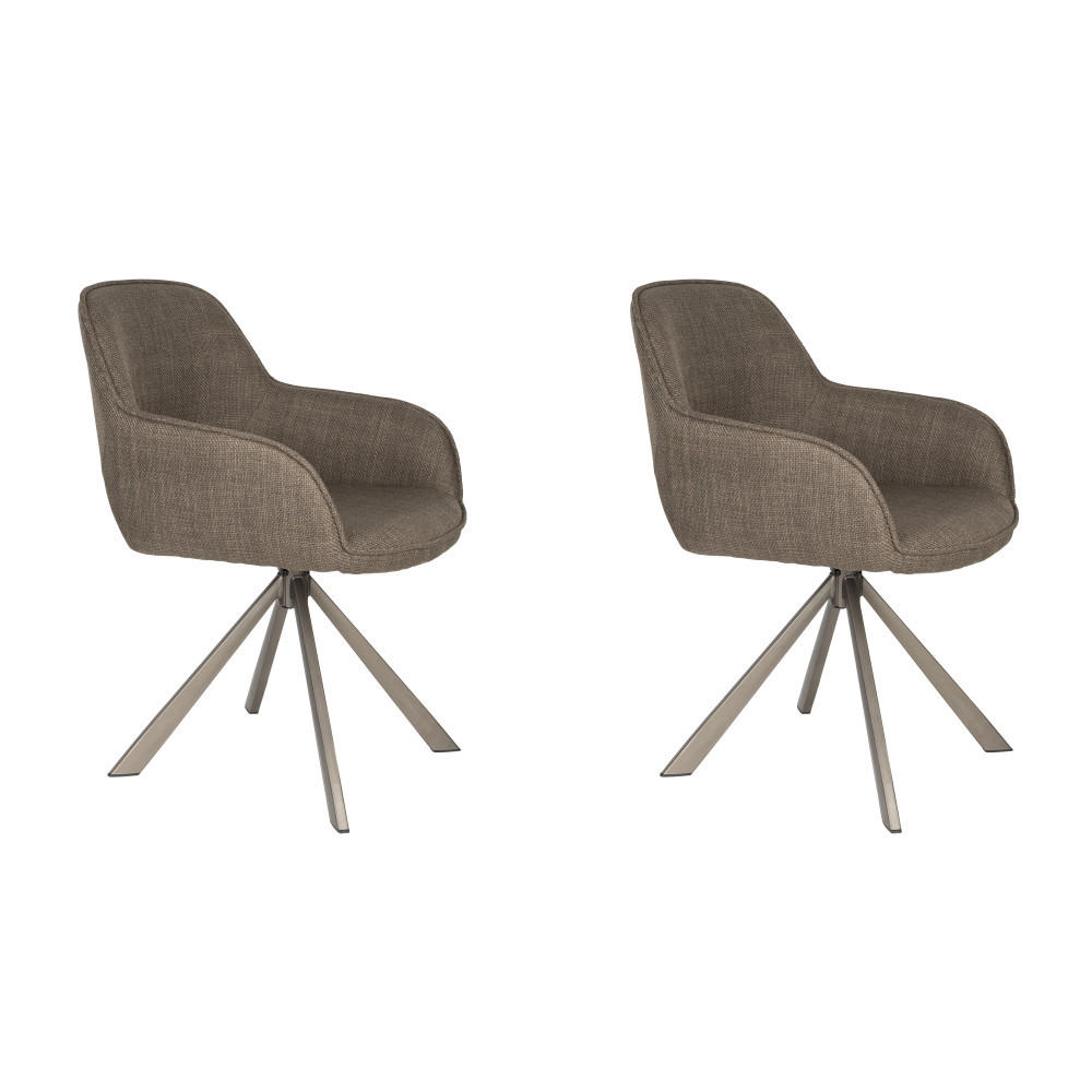 ESSZIMMERSTUHL Toye - Braun - 68/61/85 cm - 2er-Set - Braun, Textil (61/85/68cm)