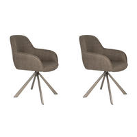ESSZIMMERSTUHL Toye - Braun - 68/61/85 cm - 2er-Set - Braun, Textil (61/85/68cm)