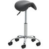 HOCKER Lederlook grau - Chromfarben/Grau, Textil/Metall (46/53/46cm) - CLP