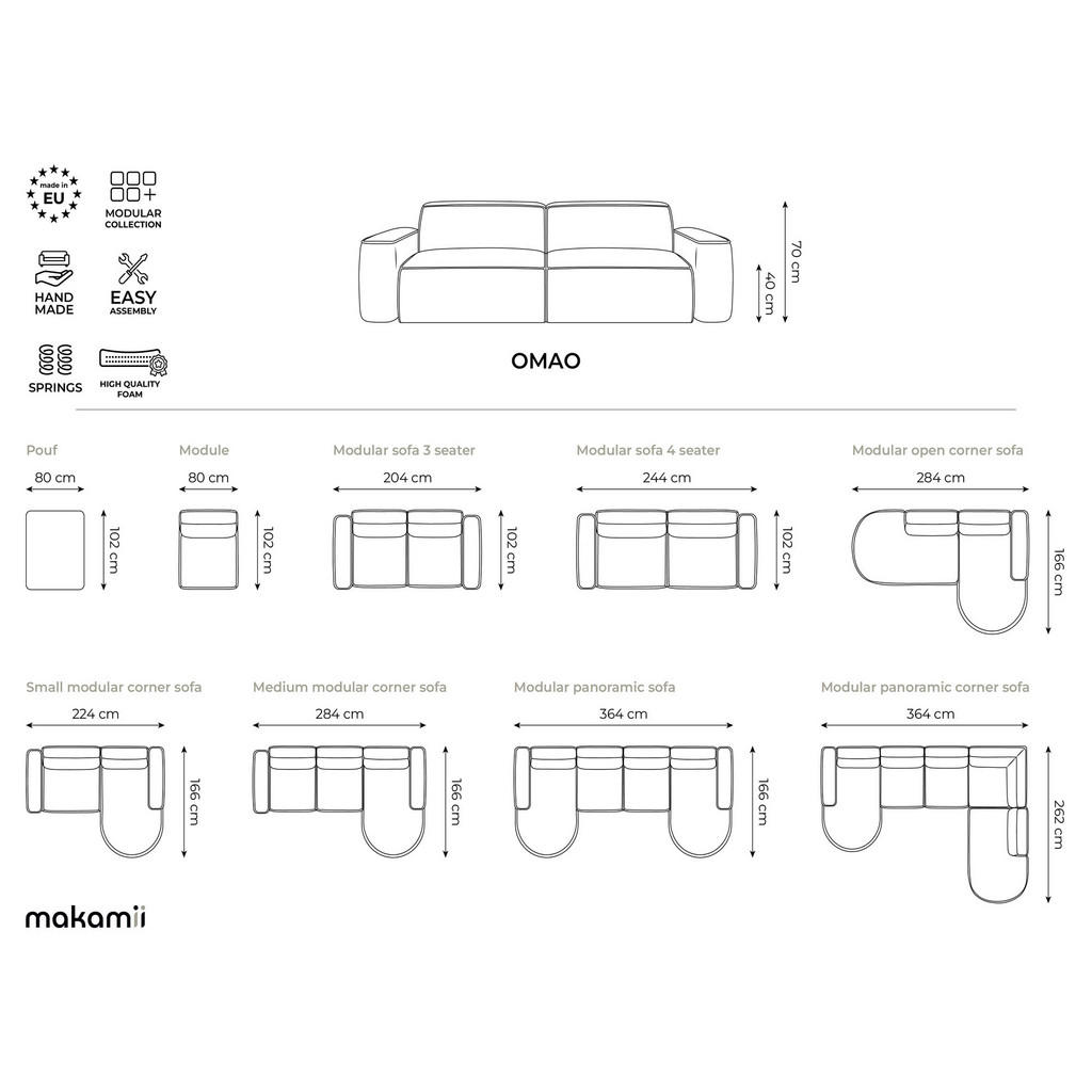 Thumbnail - Makamii Sofaelement, Perlmutt, Textil, 1-Sitzer, 80x70x102 cm, Hergestellt in Europa, Oeko-Tex®, Wohnzimmer, Sofas & Cou...
