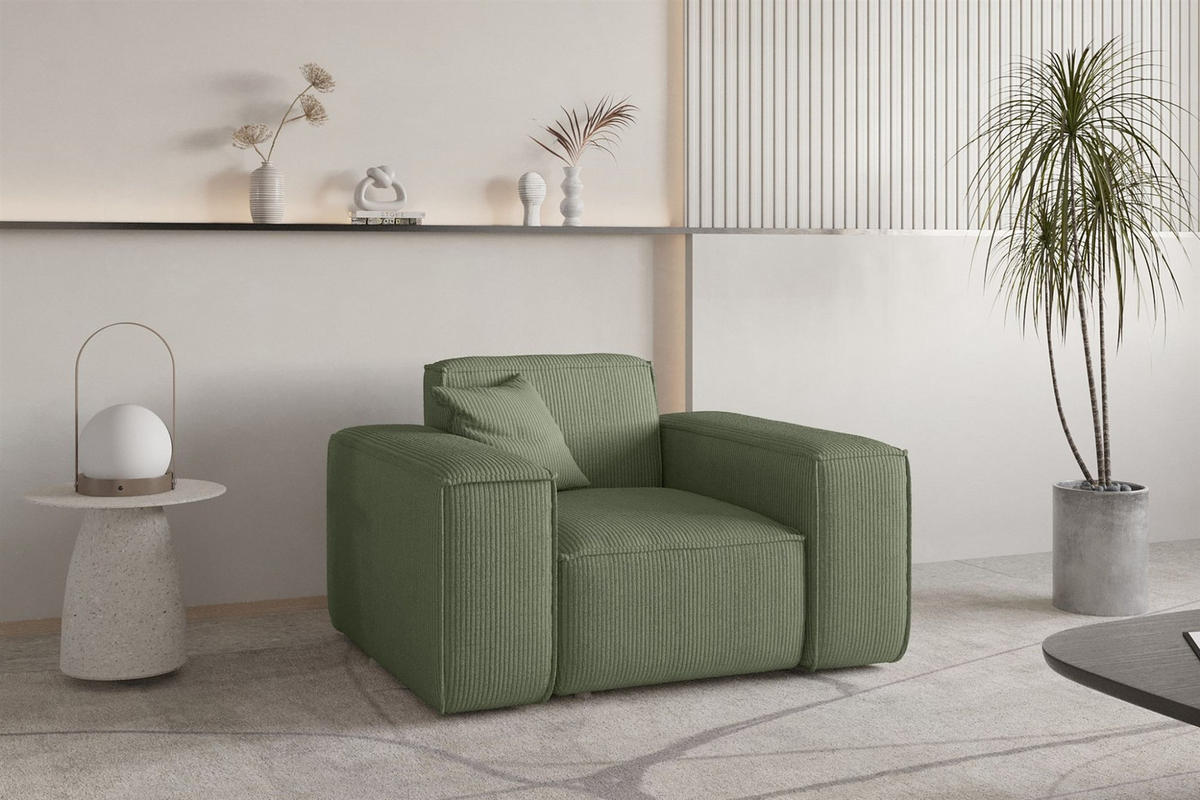 SESSEL Celes Premium Stoff Scala - Jadegrün, Holzwerkstoff/Textil (121/73/88cm) - Fun Möbel