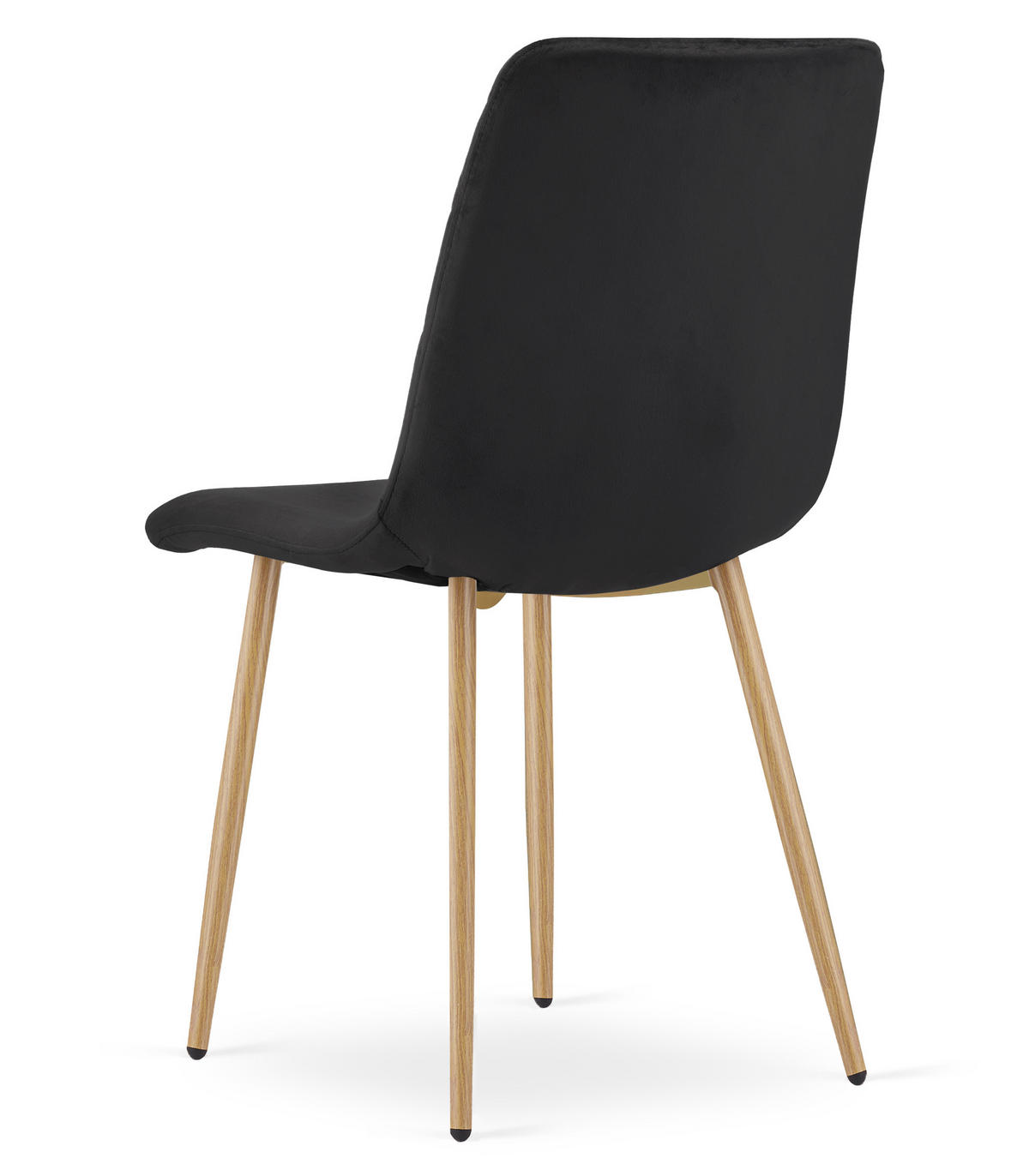 ESSZIMMERSTUHL TURIN schwarzer Sitz, Beine in Holzfarbe - Eichefarben/Schwarz, Textil (44.5/88.5/53cm) - Valora