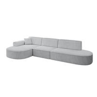 ECKSOFA Ottomane Links MARI-L2 - 317x163x73,5 cm Grau Cord - Schwarz/Grau, Holzwerkstoff/Kunststoff (165/321cm) - ALTDECOR