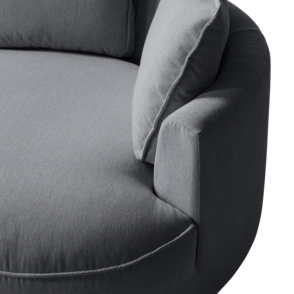 OTTOMANE - modular - Schwarz/Grau, Kunststoff/Textil (126/82/154cm) - home24