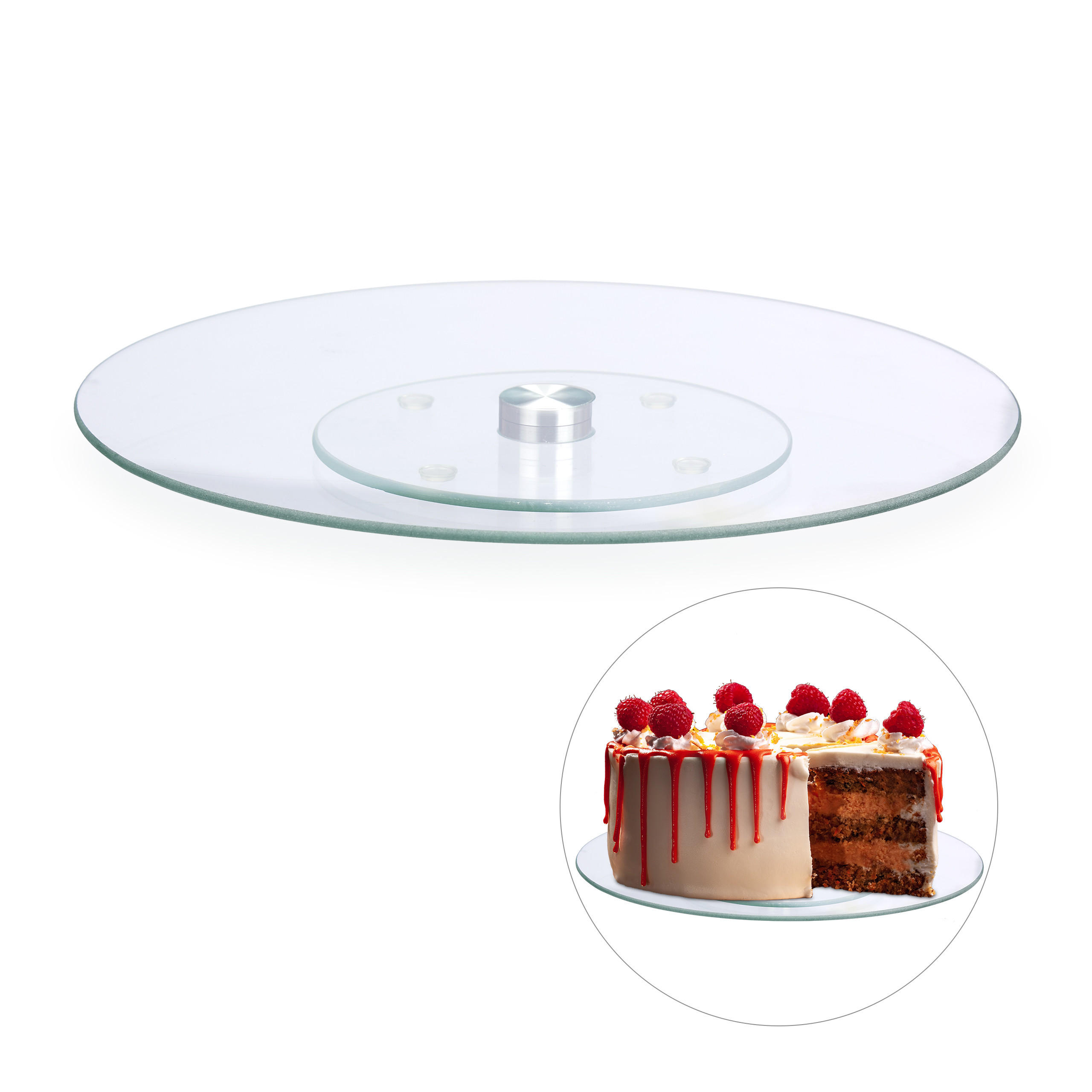 PLATOU Transparent Argintiu rotativ 30 cm