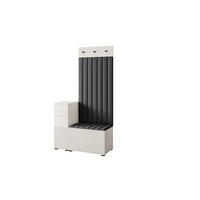 GARDEROBE Ritmo version 9 mit Spiegel, mit POLSTERPANEELEN Schwarz - Beige/Schwarz, Holzwerkstoff (100/185/40cm) - Jerpax