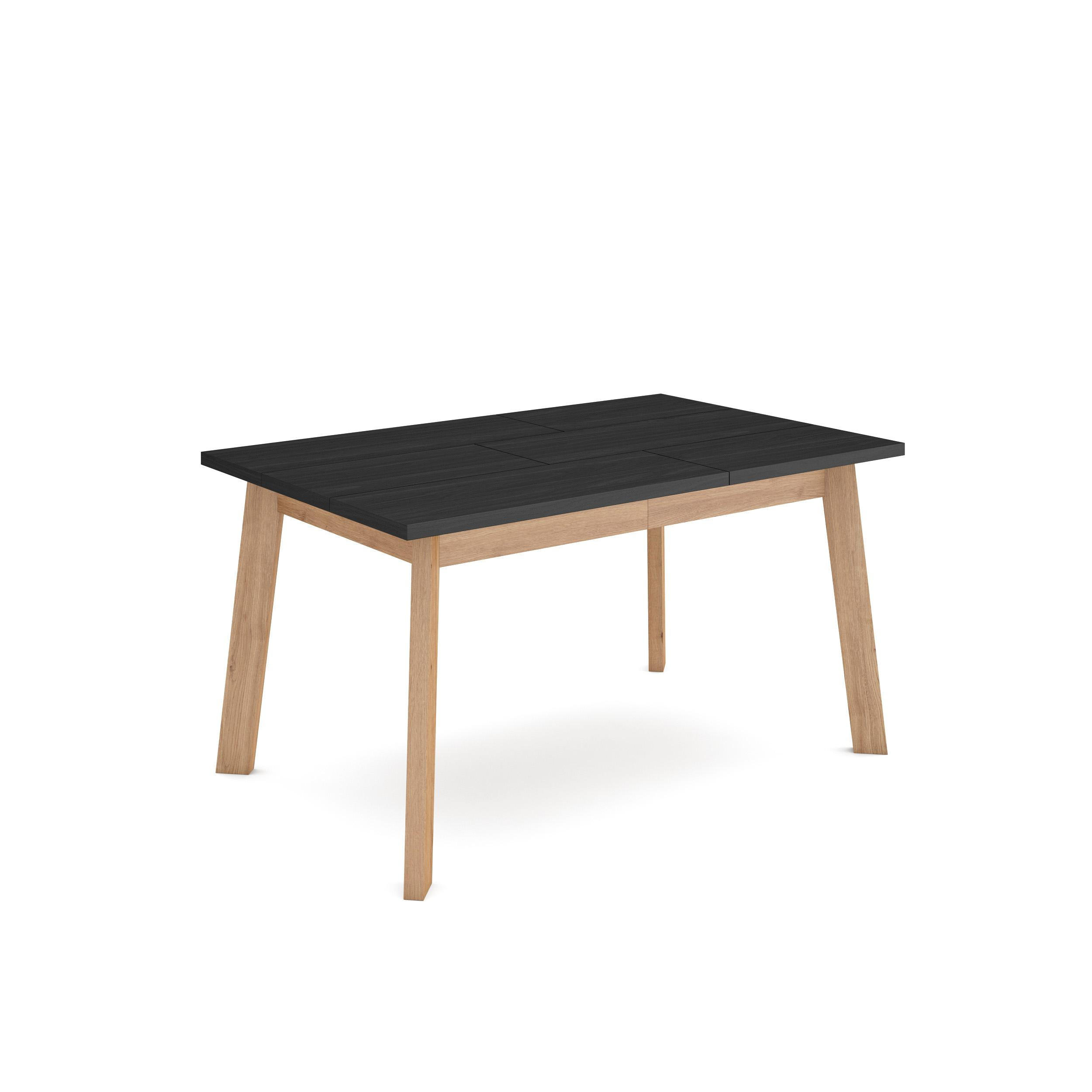 Skraut Home Esstisch Schwarz, Eiche 140x75x90 cm