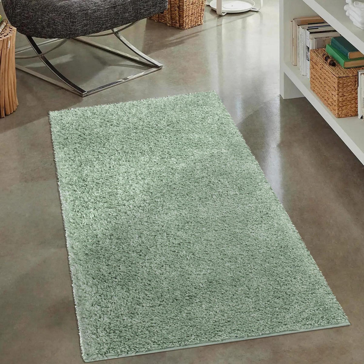 HOCHFLOR-TEPPICH City Shaggy 500 Grün 80x150 cm - Grün, Textil (80/150cm) - carpet city