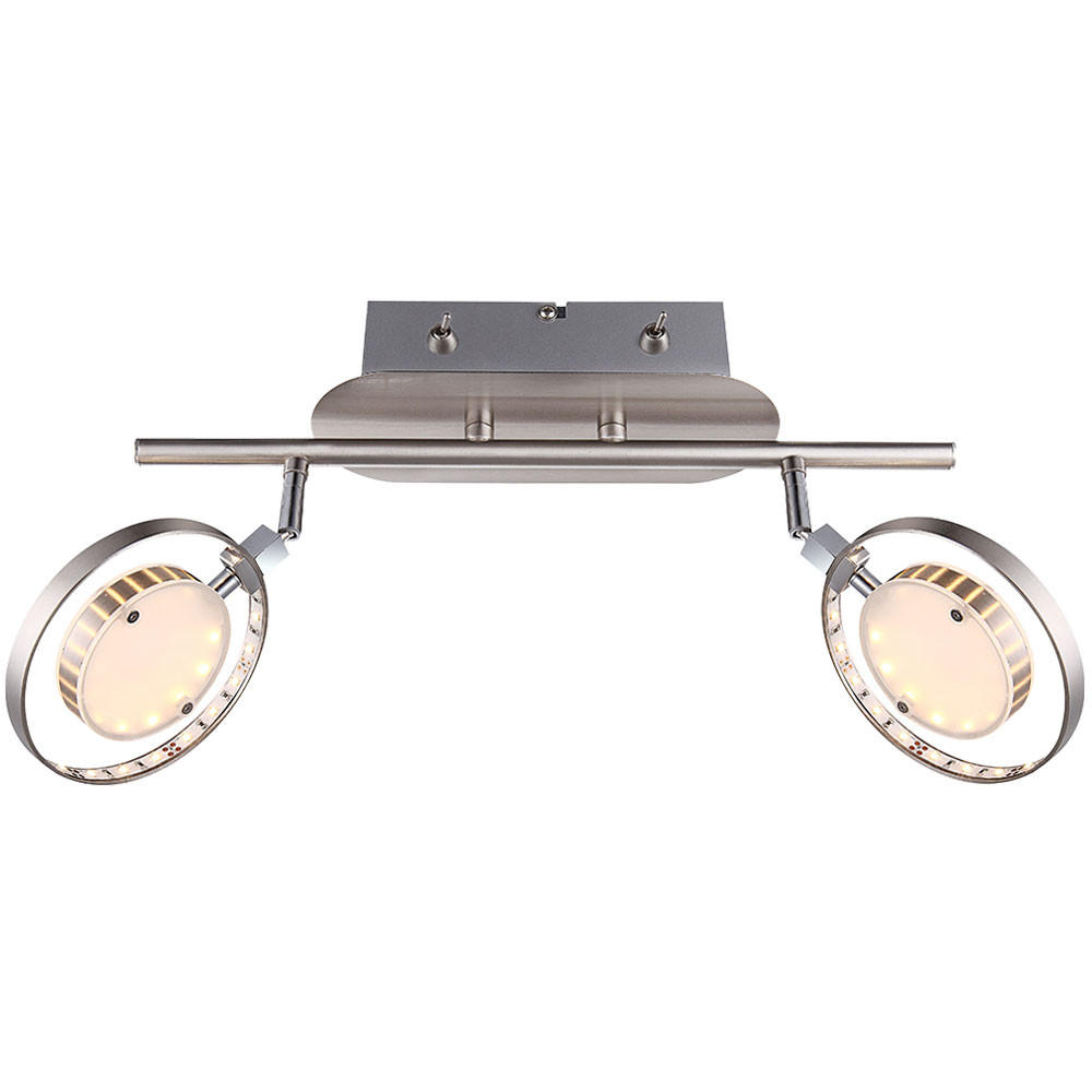LED DECKENLEUCHTE KATHARINA Silber Nickel matt - Silberfarben, Glas (24.5/24.5/36cm) - Globo Lighting