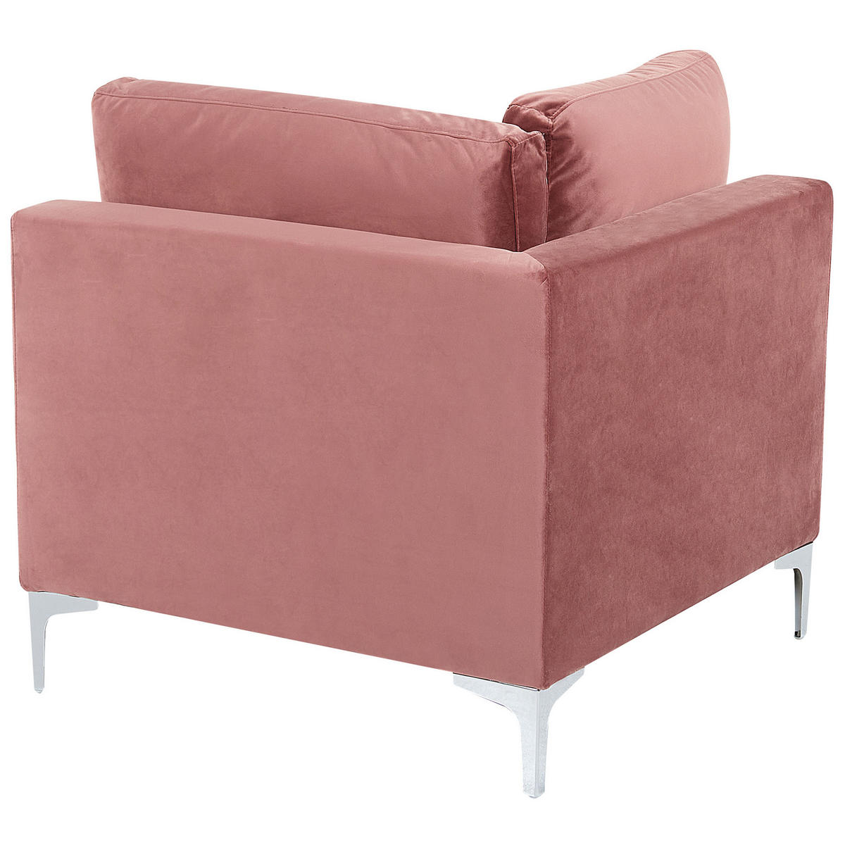 3-SITZER-MODULSOFA Samtstoff rosa mit Metallbeinen Evja - Pink, Textil (235/84/85cm) - Beliani