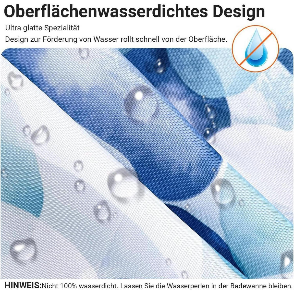 DUSCHVORHANG Blaue Blütenblätter 240 x 200 cm - Multicolor, Textil (240/200cm)