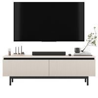 TV-SCHRANK Selene Kaschmir Matt mit Metallrahmen 140 cm - Kaschmir/Schwarz, Holzwerkstoff (140/44/35cm) - Meble Lindner