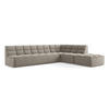 ECKSOFA Beidseitig Samt Stoff Grau - Taupe/Schwarz, Kunststoff/Textil (308/258cm) - Makamii