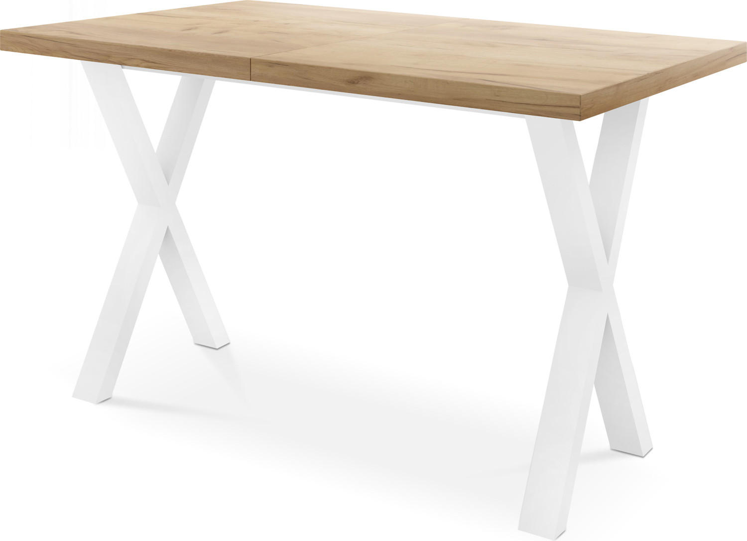 ESSTISCH Luiza rechteckig ausziehbar, Craft Eiche 140-240/80/76 cm - Eiche Wotan/Weiß, Holzwerkstoff/Metall (140/80/76cm) - WFL GROUP