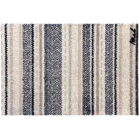 INDOOR FUßMATTE "Ian" mit gestreiftem Muster grau-beige 50 x 75 cm - Beige/Schwarz, Kunststoff/Textil (50/0.9cm) - MAD ABOUT MATS