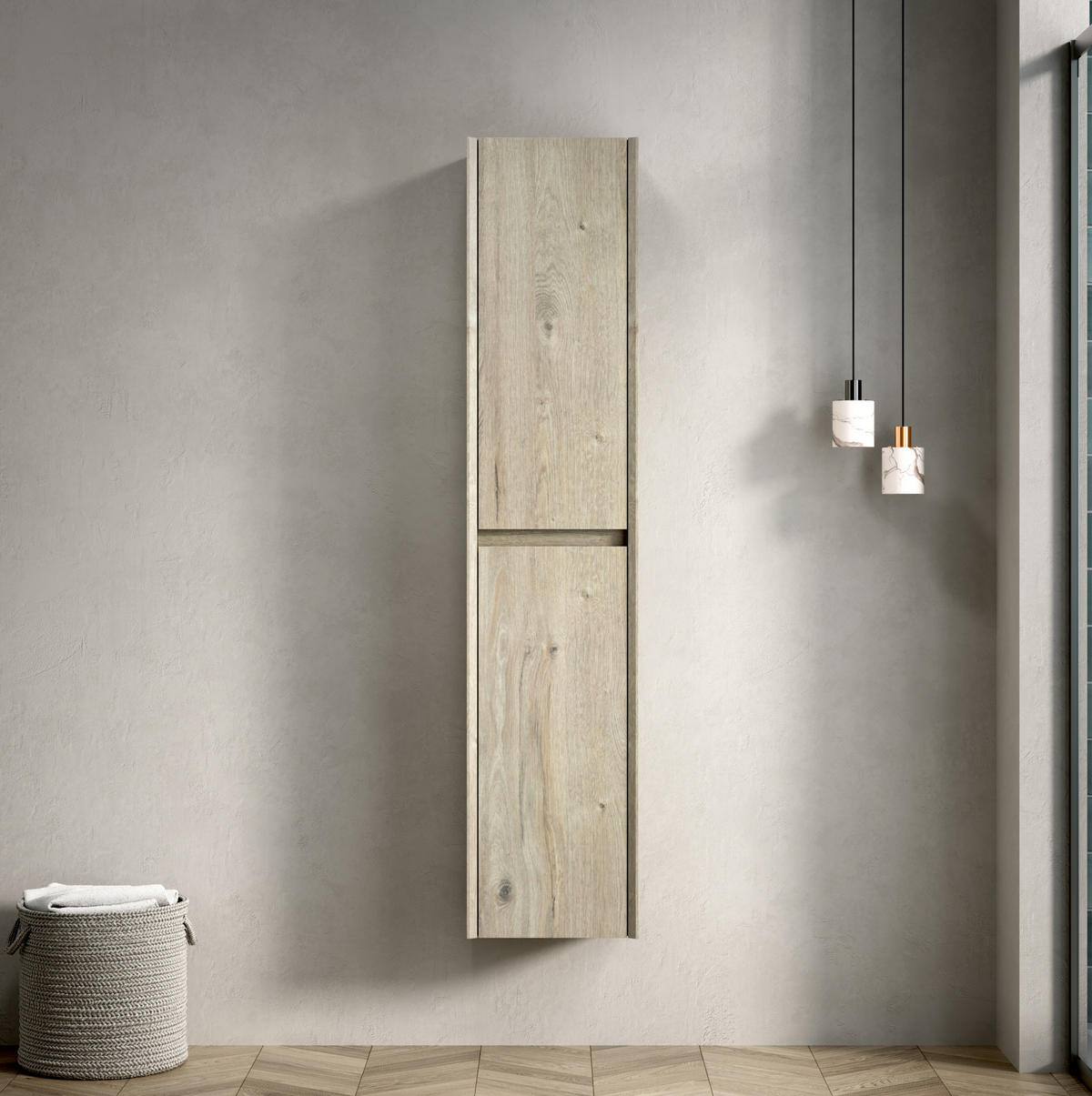 MIDISCHRANK 140 cm aus Sperrholz mit 2 Türen Gebrochenweiß - Creme, Holzwerkstoff (140/30/24cm) - Modenvie