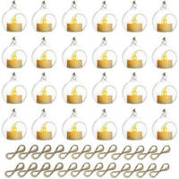 HÄNGENDER Kerzenhalter 24er Set Glas mit LED-Kerze Transparent - Transparent, Glas (6.8cm)