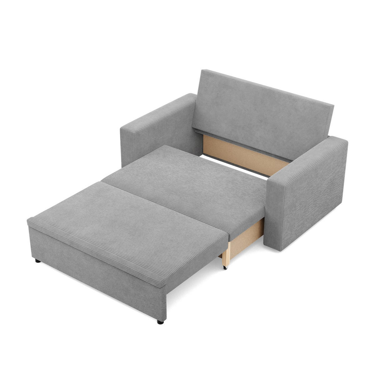 SOFA 2-SITZER MIT SCHLAFFUNKTION NEO, Cord - Grau - Hellgrau, Textil (148/90/87cm)
