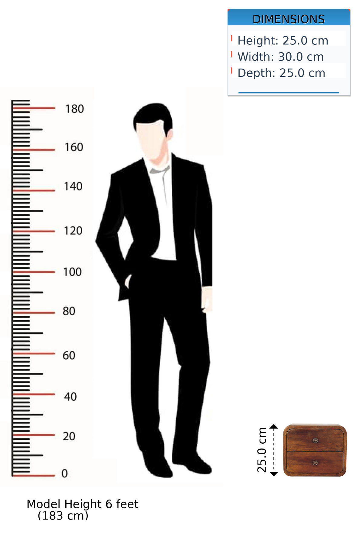 NACHTTISCH Mini Wandmontiert, 2 Schubladen, Braun - Messingfarben/Braun, Holz/Metall (30/25/25cm) - Artisan Furniture