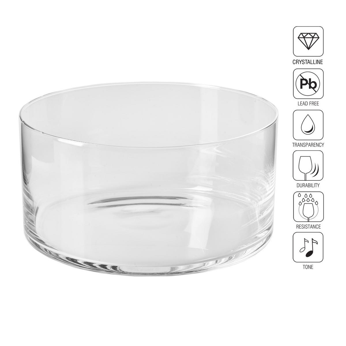 SALATSCHÜSSEL, 1 Stk., 19 cm - Transparent, Glas (19cm) - Krosno Glass