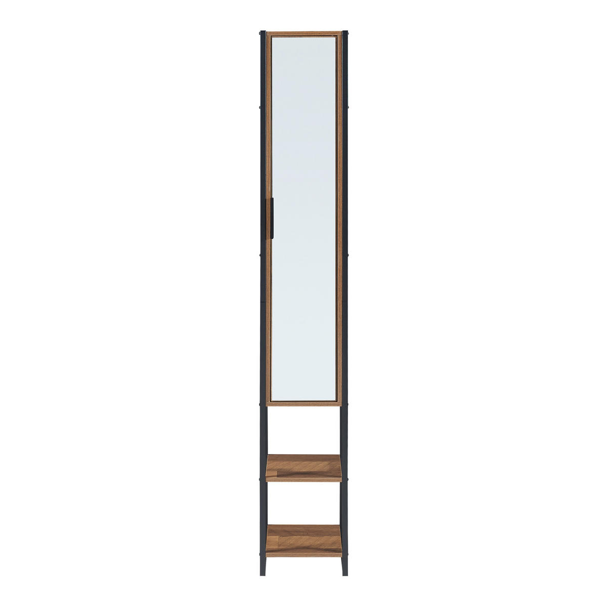 HOCHSCHRANK Namsskogan - Walnussfarben/Schwarz, Holzwerkstoff/Metall (24/160/30cm) - [en.casa]