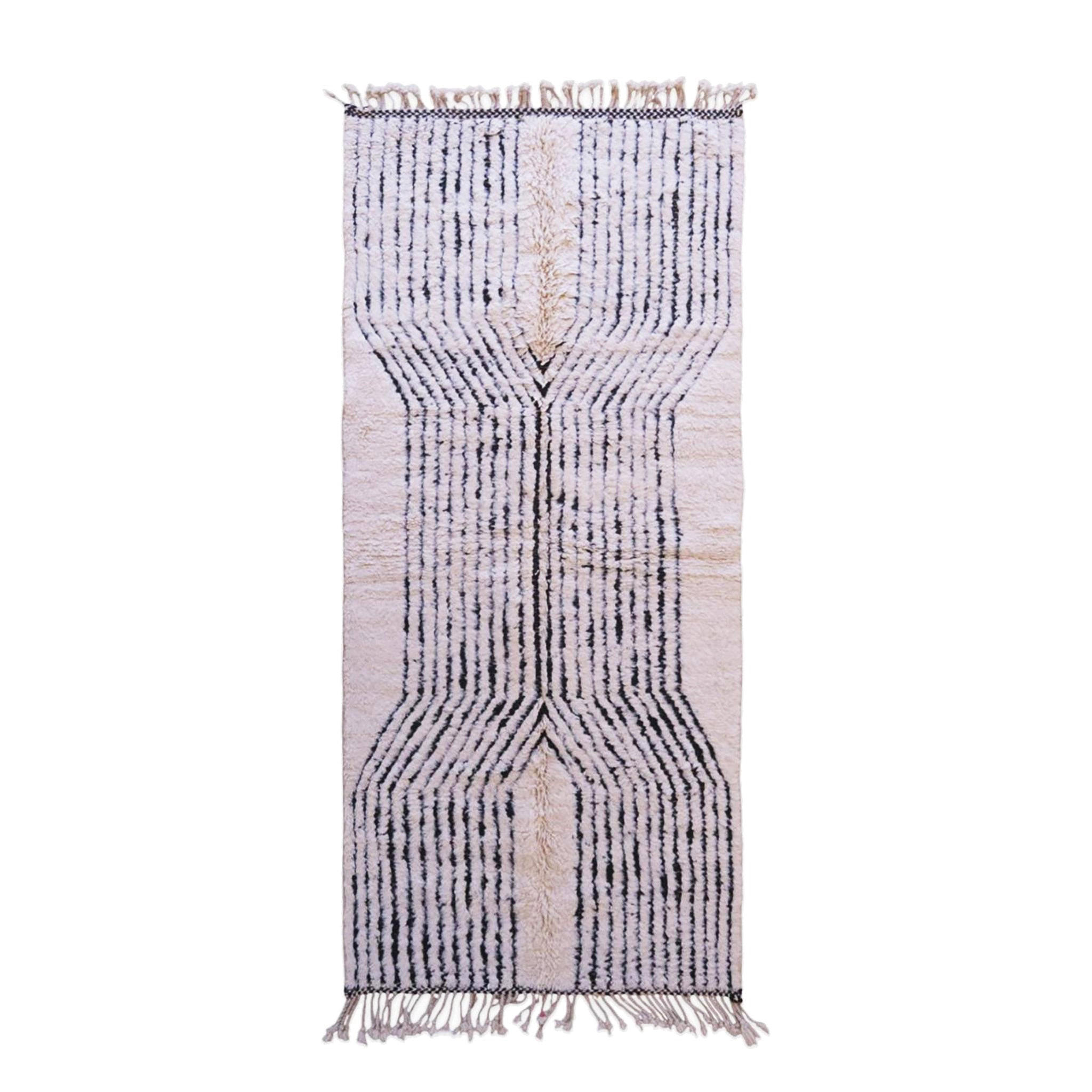BERBERTEPPICH marokkanisch strukturiert aus Wolle 134x 290 cm - Weiß, Naturmaterialien (134/290cm) - AFK Living