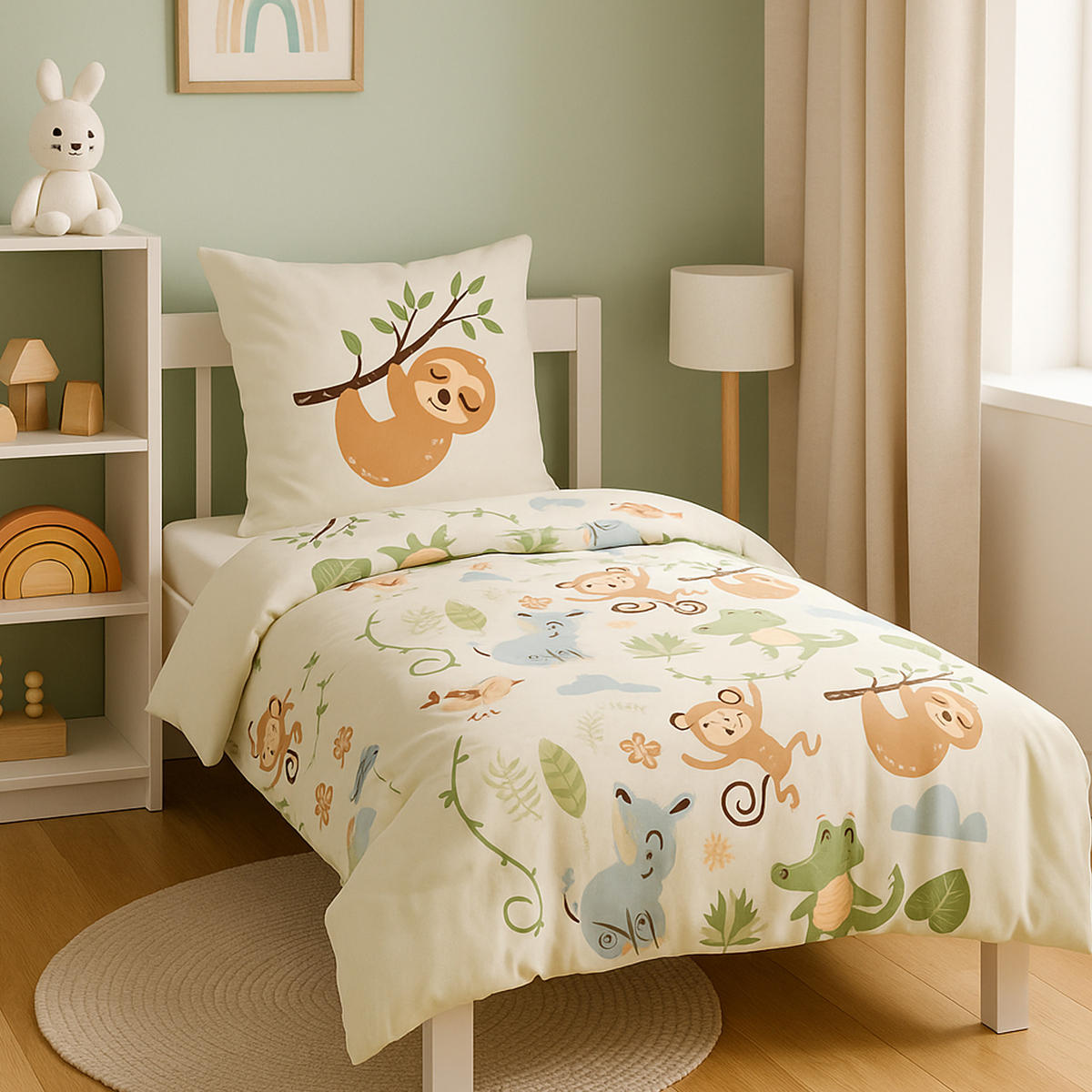 BETTWÄSCHE 2 tlg. mit Motiv 135x200 cm Dschungel - Beige, Textil (135/200cm) - Bestlivings