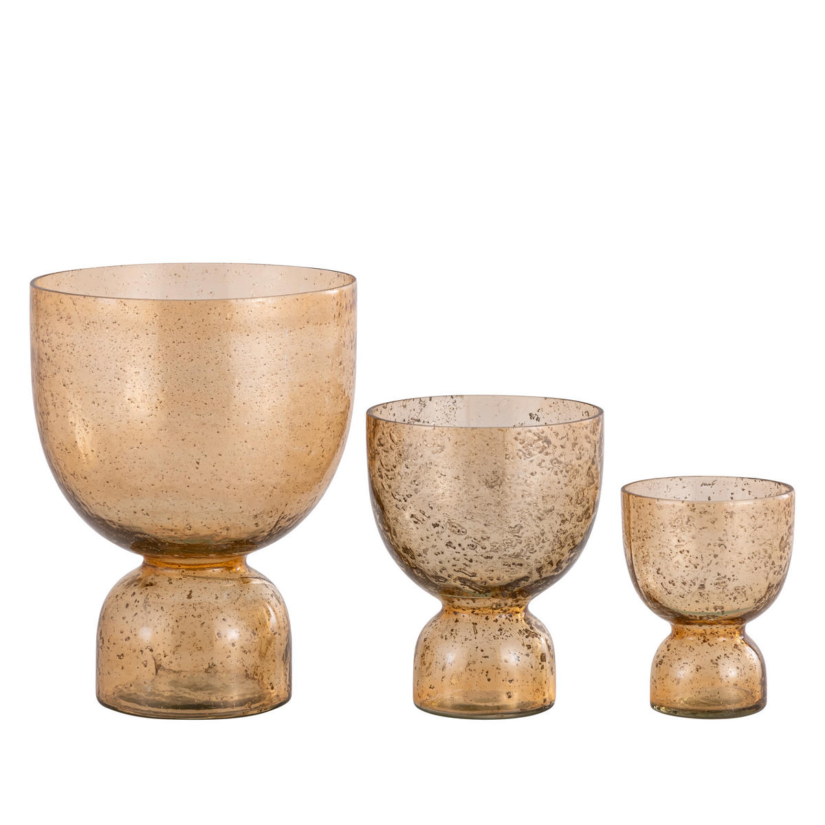 WINDLICHT Laurynn Braun 25/25/30cm - Braun, Glas (25/30/25cm) - PTMD Collection