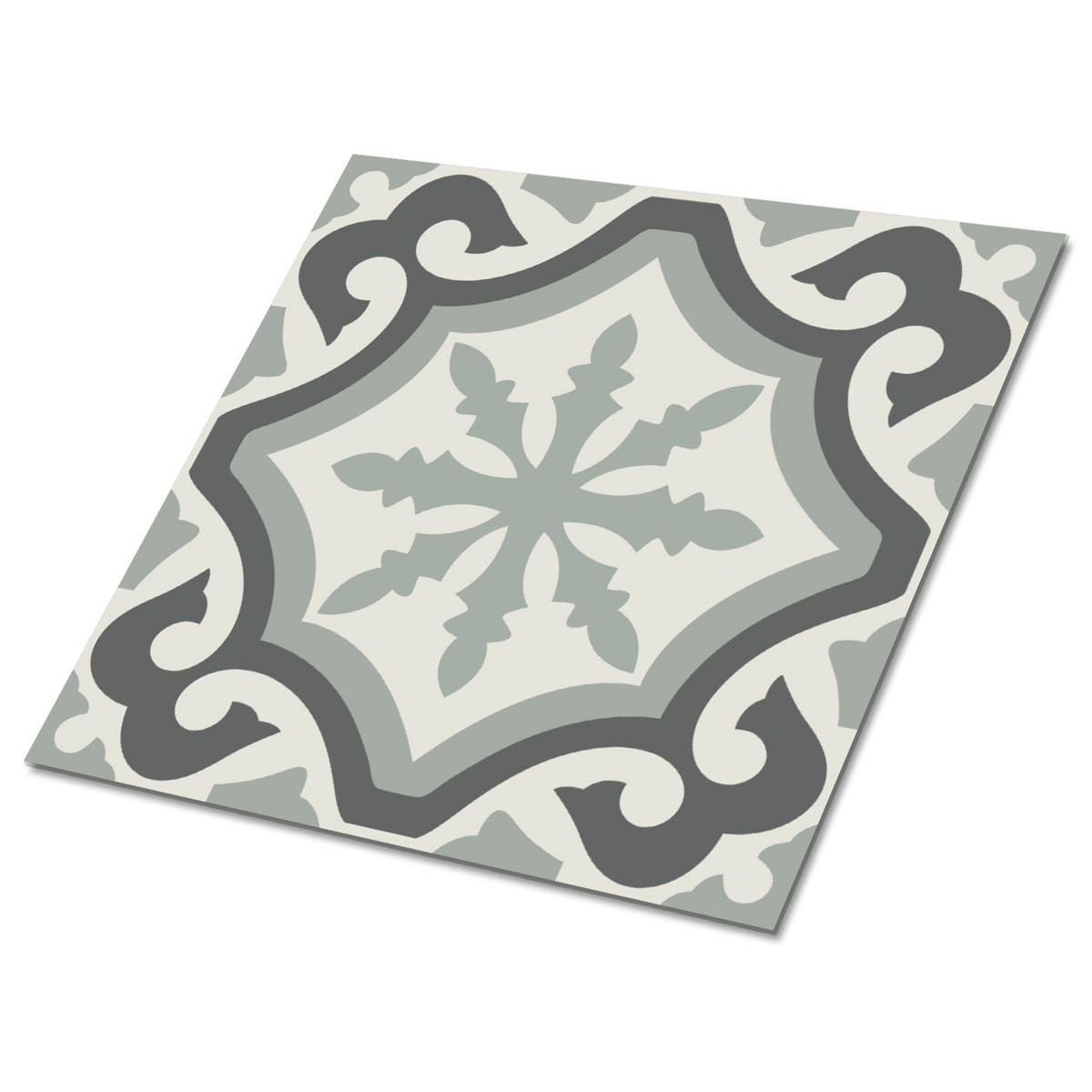 FLIESENAUFKLEBER 9 Stück 30x30 cm selbstklebend Schachfiguren - Grau, Textil (30/1.6/30cm) - TULUP