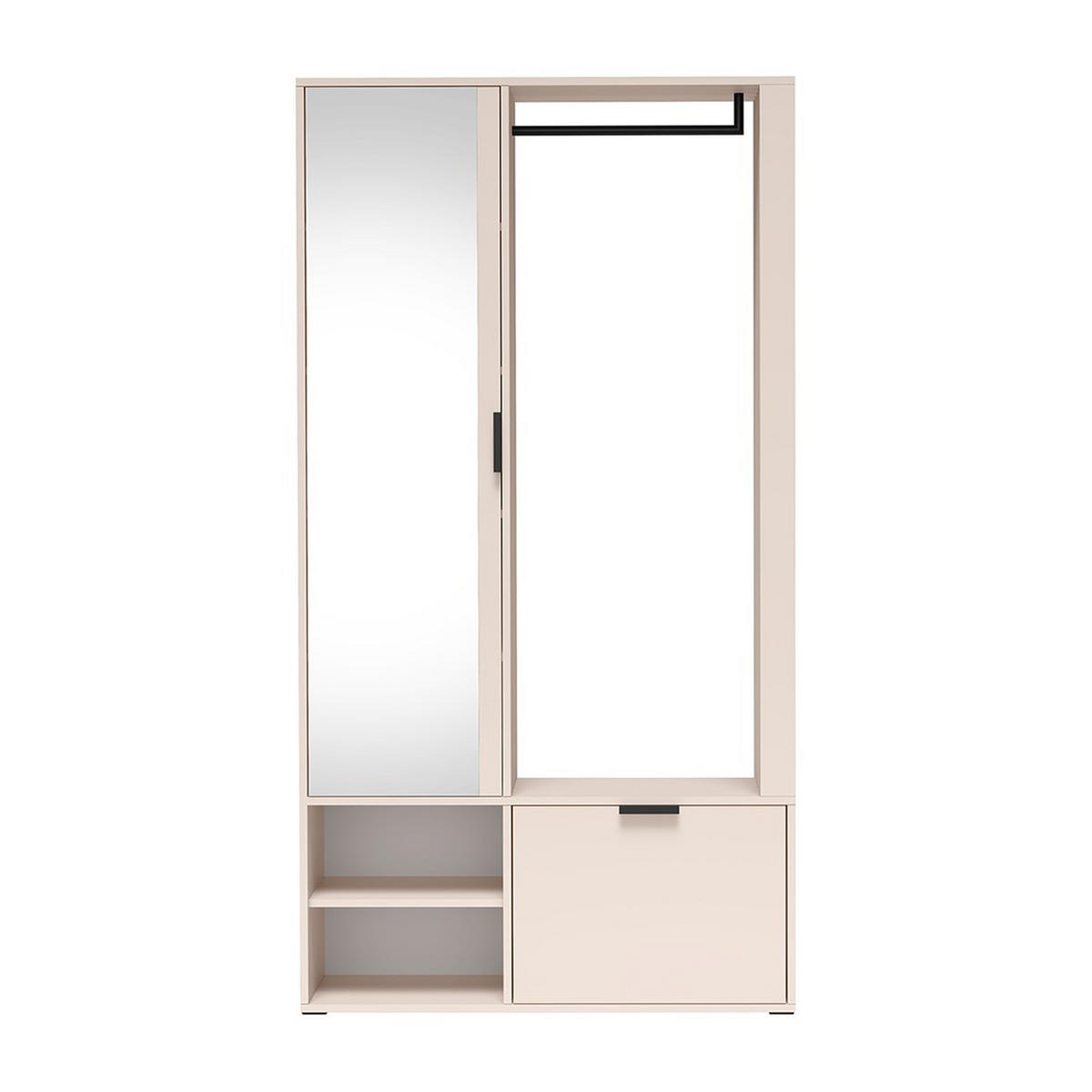 GARDEROBE Milo Uni 100 x 189,4 x 33 cm Kaschmir - Kaschmir, Holzwerkstoff/Metall (100/189.4/33cm) - Koseto